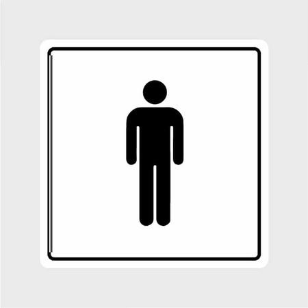 Wc Sticker Mannen Toilet | Deursticker Heren WC zwart | UV & Waterproof | Toilet Stickers |